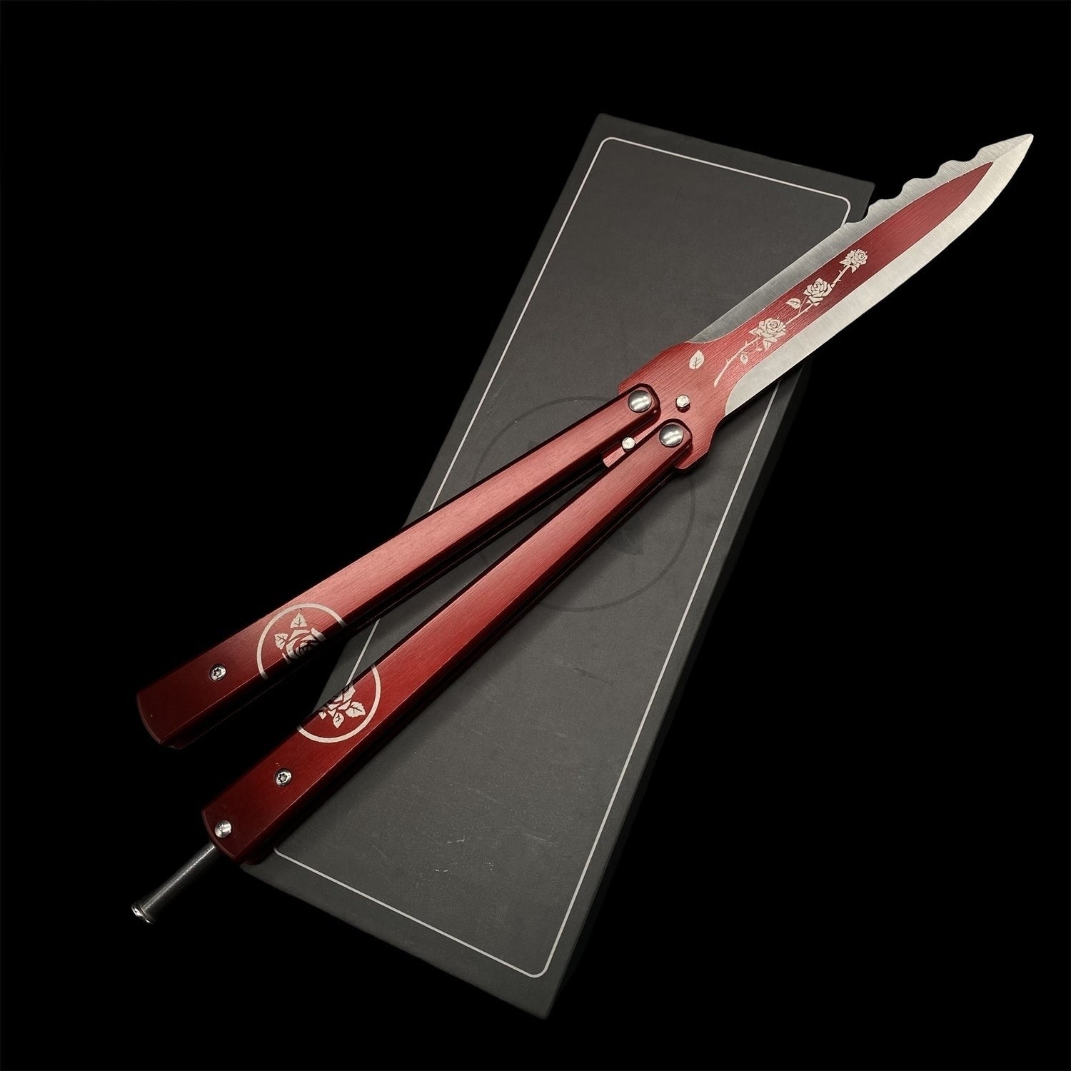 Black Rose Butterfly Knife